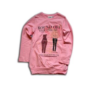 tričko dívčí, dlouhý rukáv, Wendee, BTS39230-1, růžová - 110 | 5let