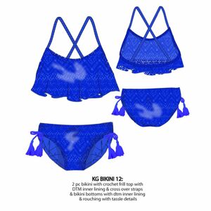 Plavky dívčí dvoudílné, Minoti, KG BIKINI 12, modrá - 110/116