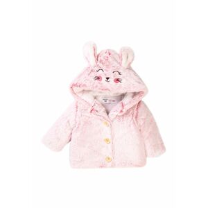 Kabátek kojenecký chlupatý s kapucí, Minoti, Robbin 3, růžová - 56/62