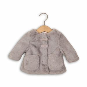 Kabátek kojenecký chlupatý s bavlněnou podšívkou, Minoti, EYELASH 2, šedá - 86/92 | 18-24m