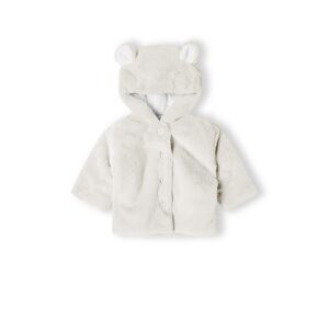 Kabátek kojenecký chlupatý s podšívkou, Minoti, babyprem 26, béžová - 56/62 | 0-3m