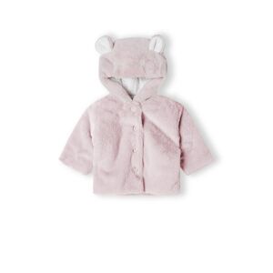 Kabátek kojenecký chlupatý s podšívkou, Minoti, babyprem 29, růžová - 50/56 | NB